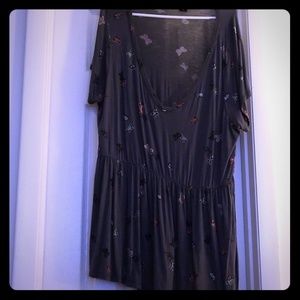 Women's Size 18/20 Short Sleeve Gray Babydoll